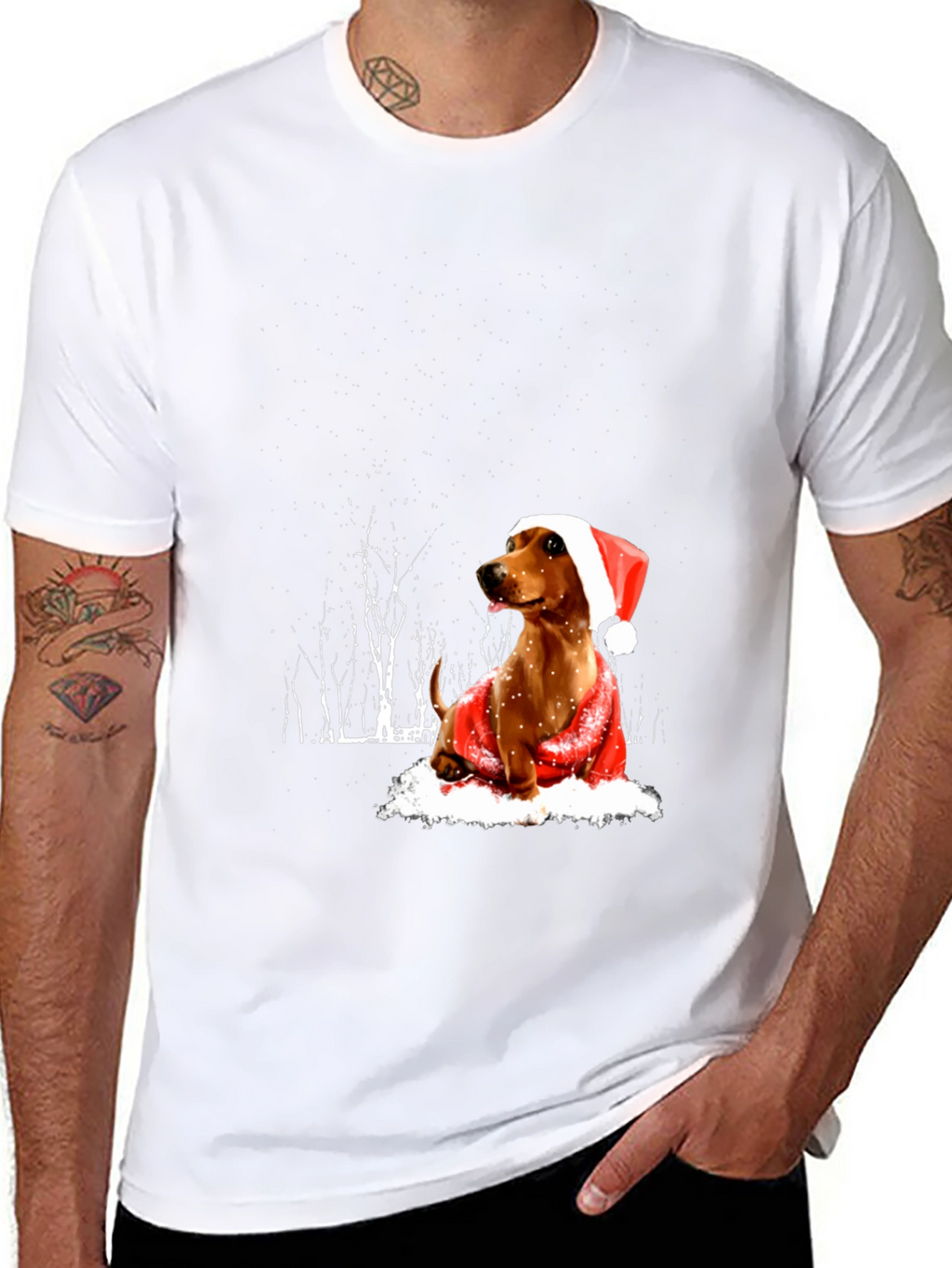 Festive Dachshund Holiday T-Shirt
