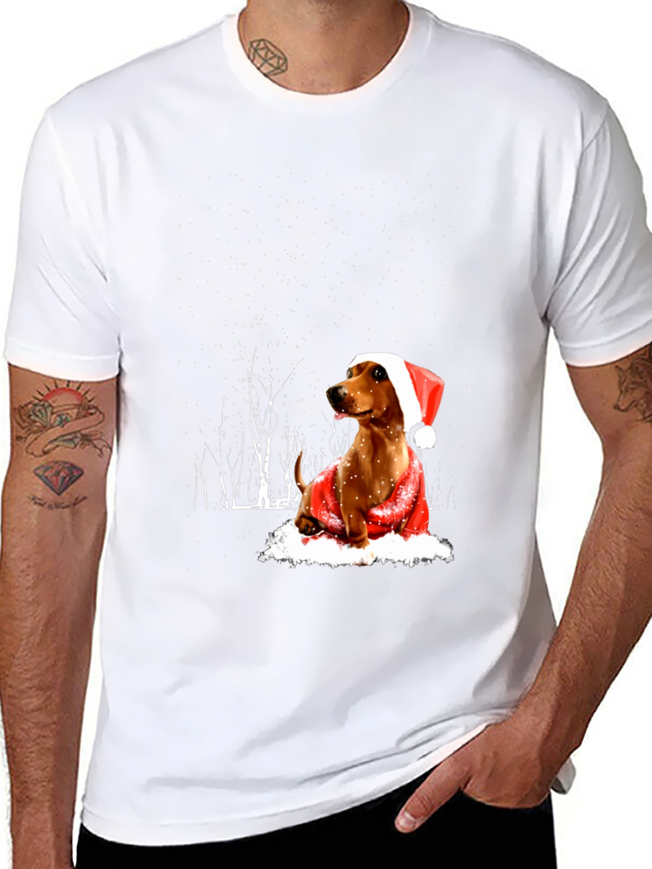 Festive Dachshund Holiday T-Shirt