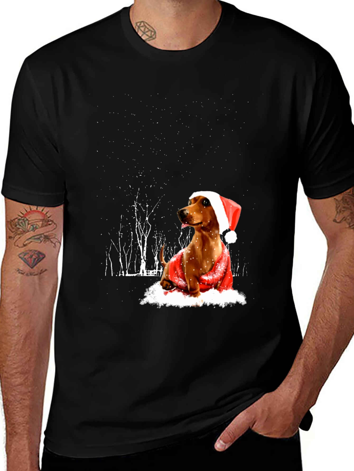 Festive Dachshund Holiday T-Shirt