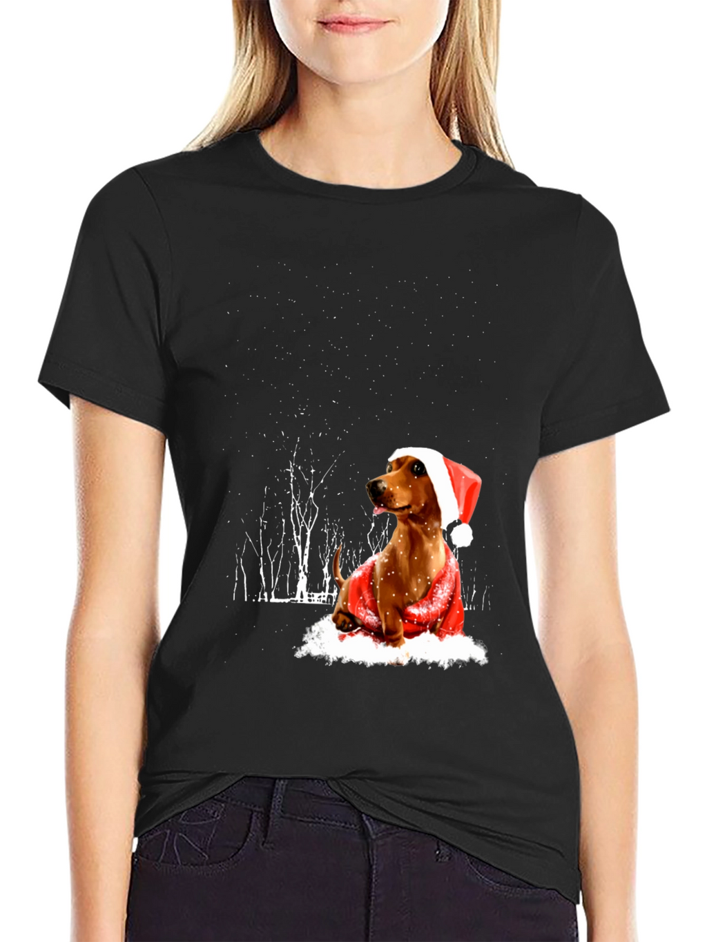 Festive Dachshund Holiday T-Shirt
