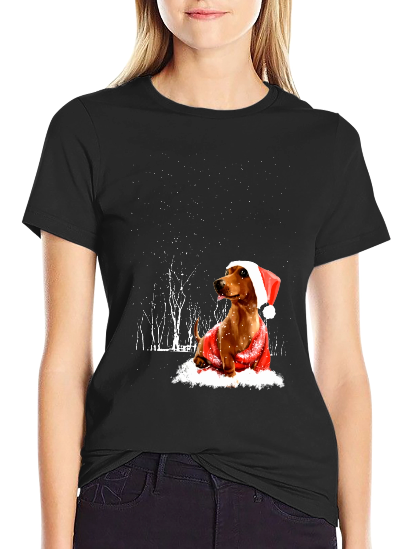 Festive Dachshund Holiday T-Shirt