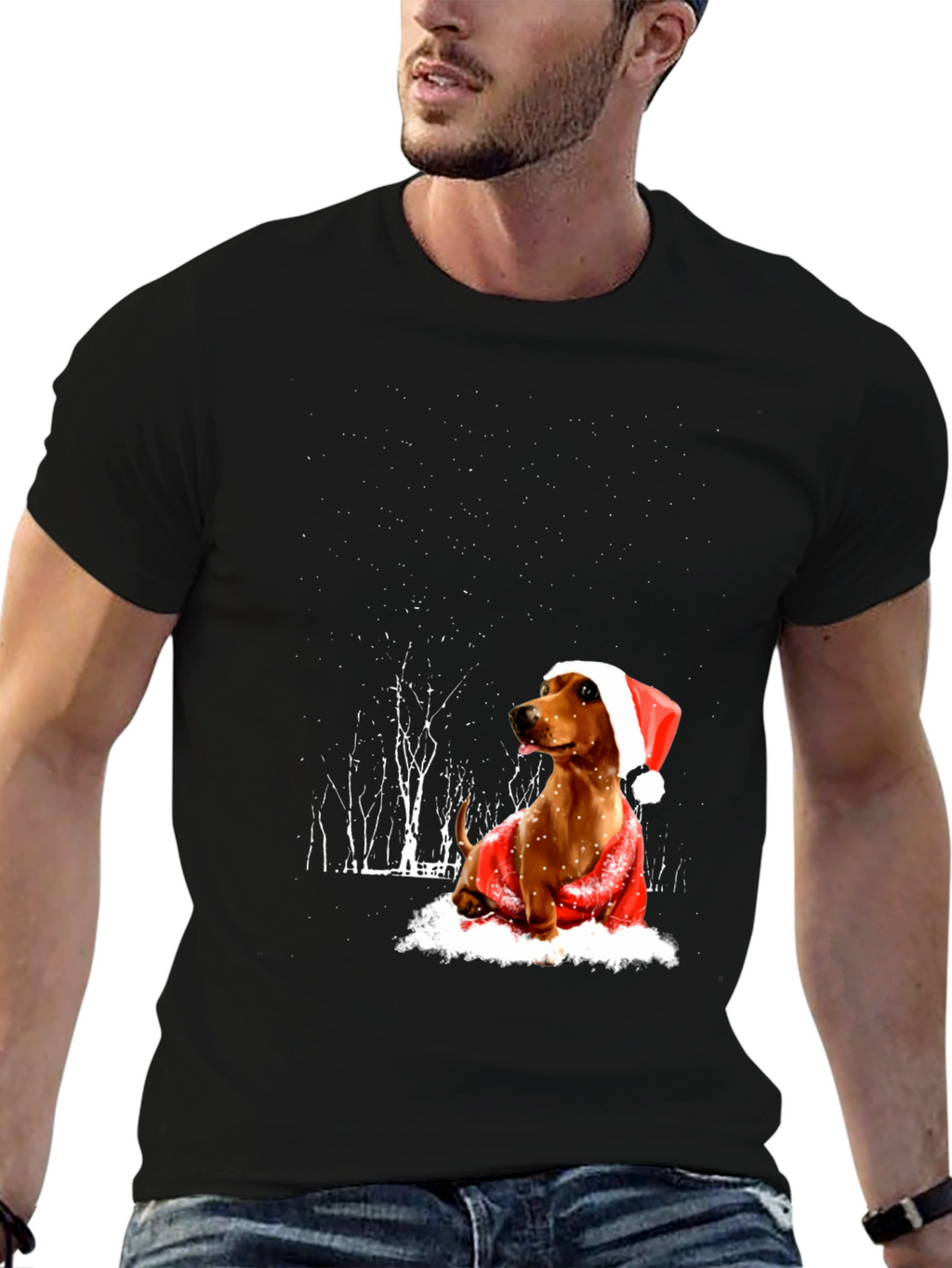 Festive Dachshund Holiday T-Shirt