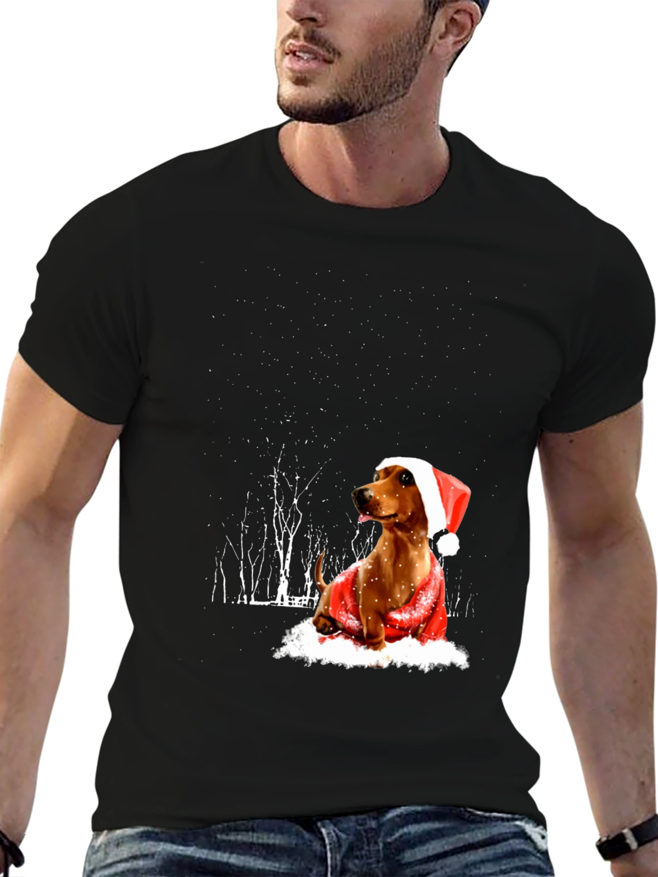 Festive Dachshund Holiday T-Shirt