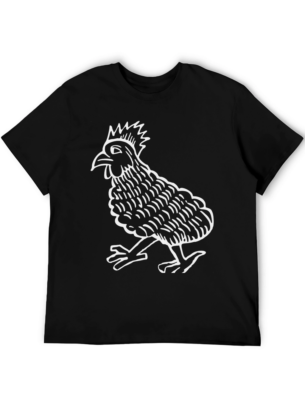 Cool Rooster Graphic Tee - Black Cotton Blend