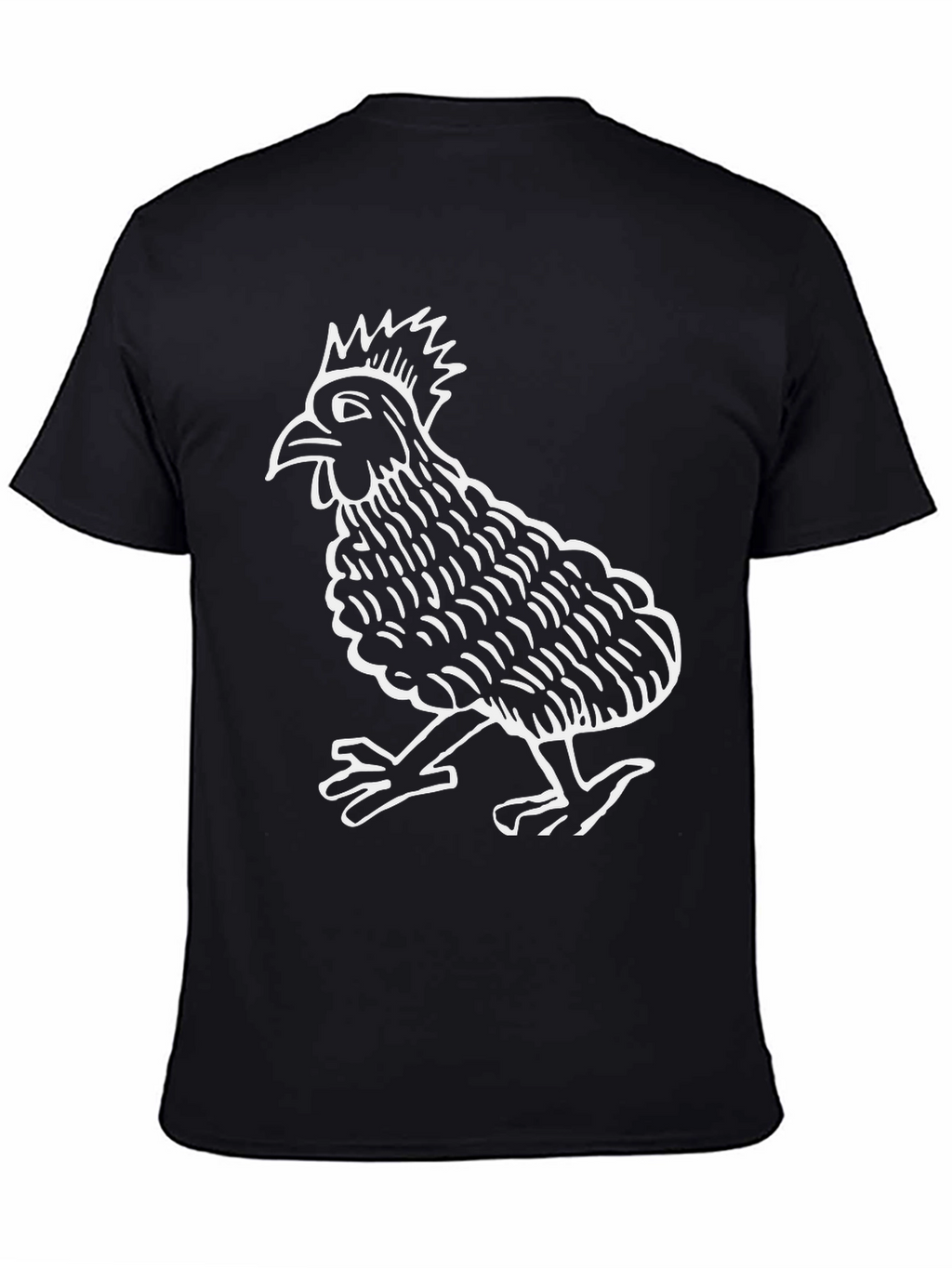 Cool Rooster Graphic Tee - Black Cotton Blend