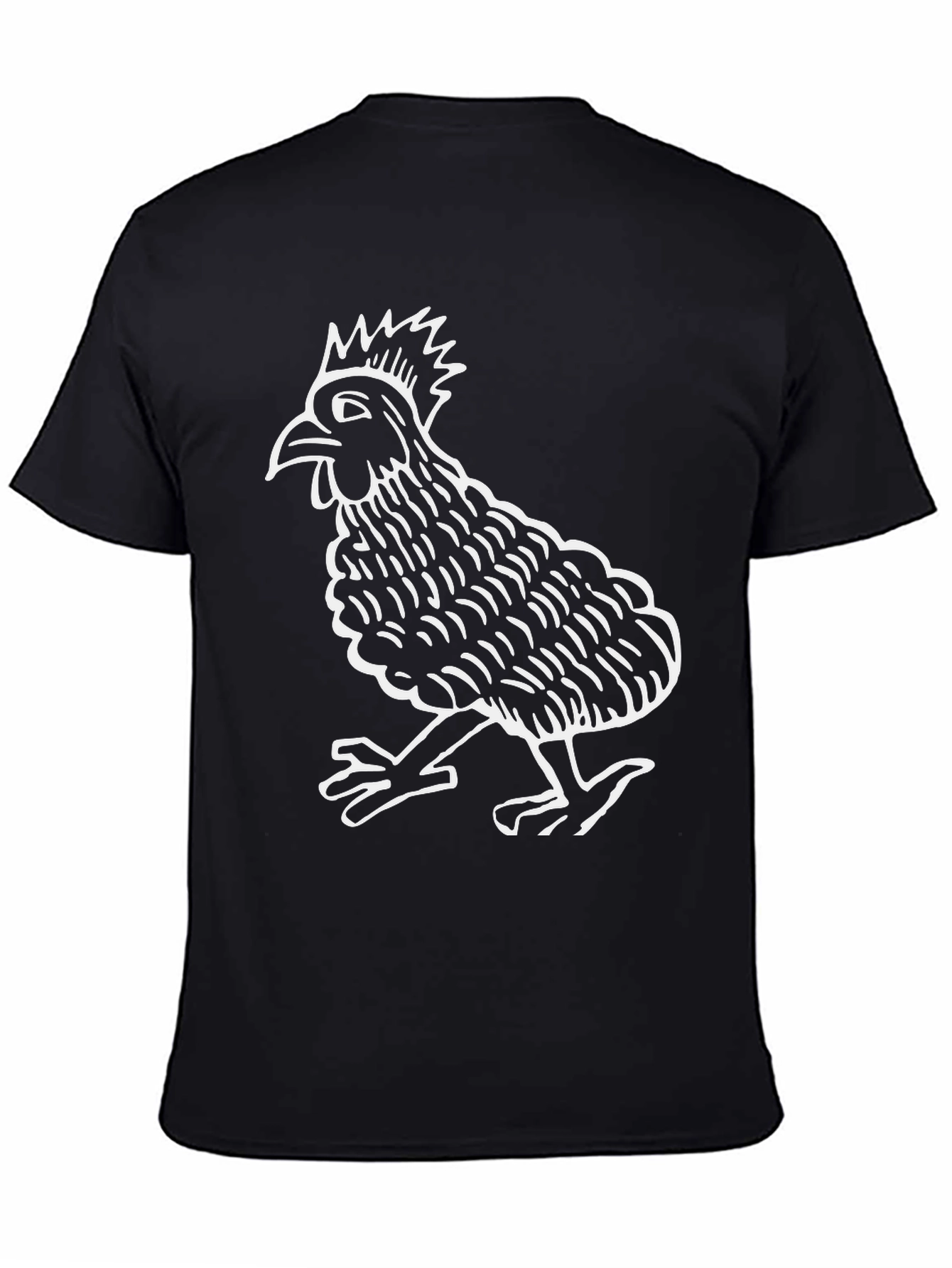 Cool Rooster Graphic Tee - Black Cotton Blend