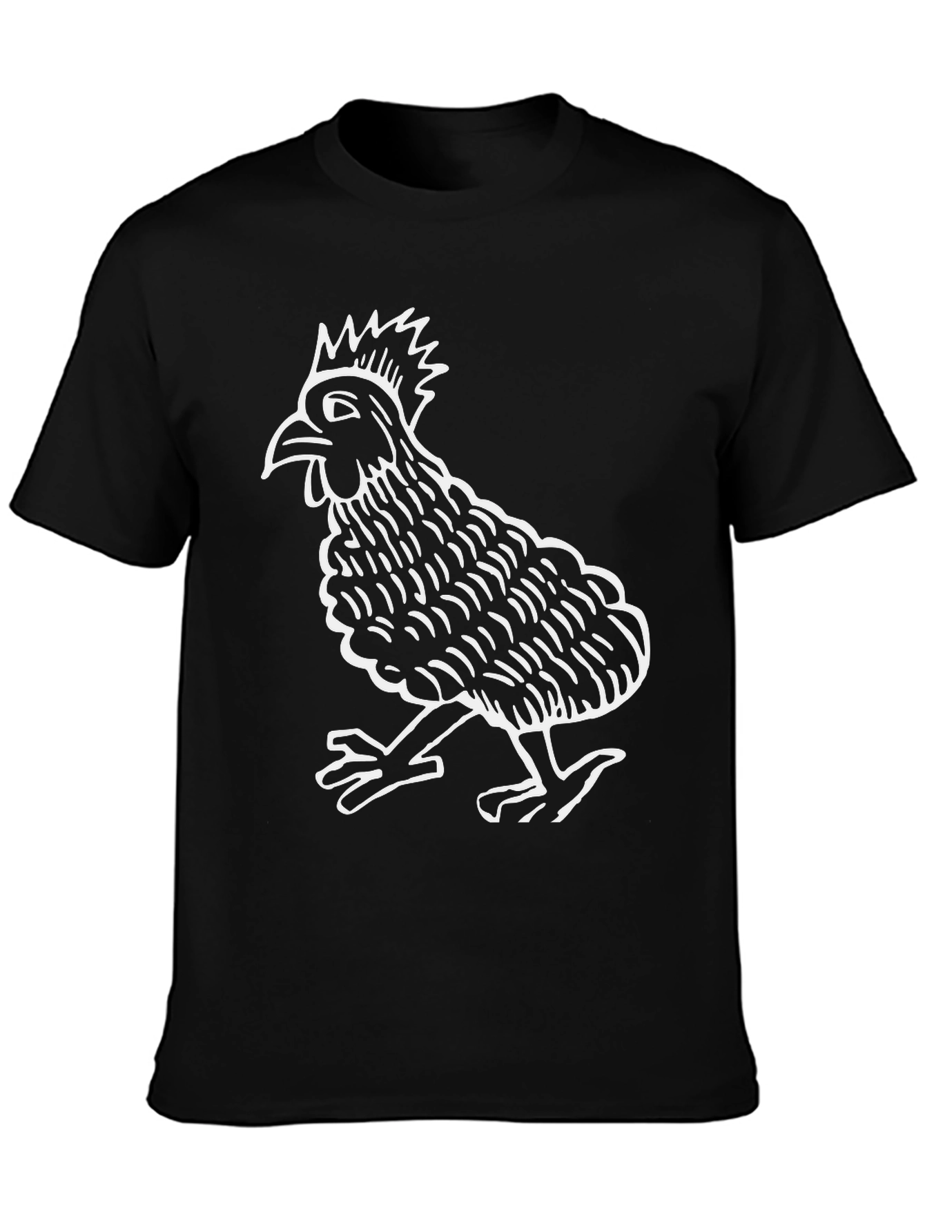 Cool Rooster Graphic Tee - Black Cotton Blend