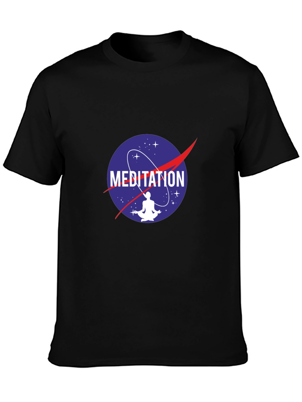 Meditation NASA Logo Black T-Shirt
