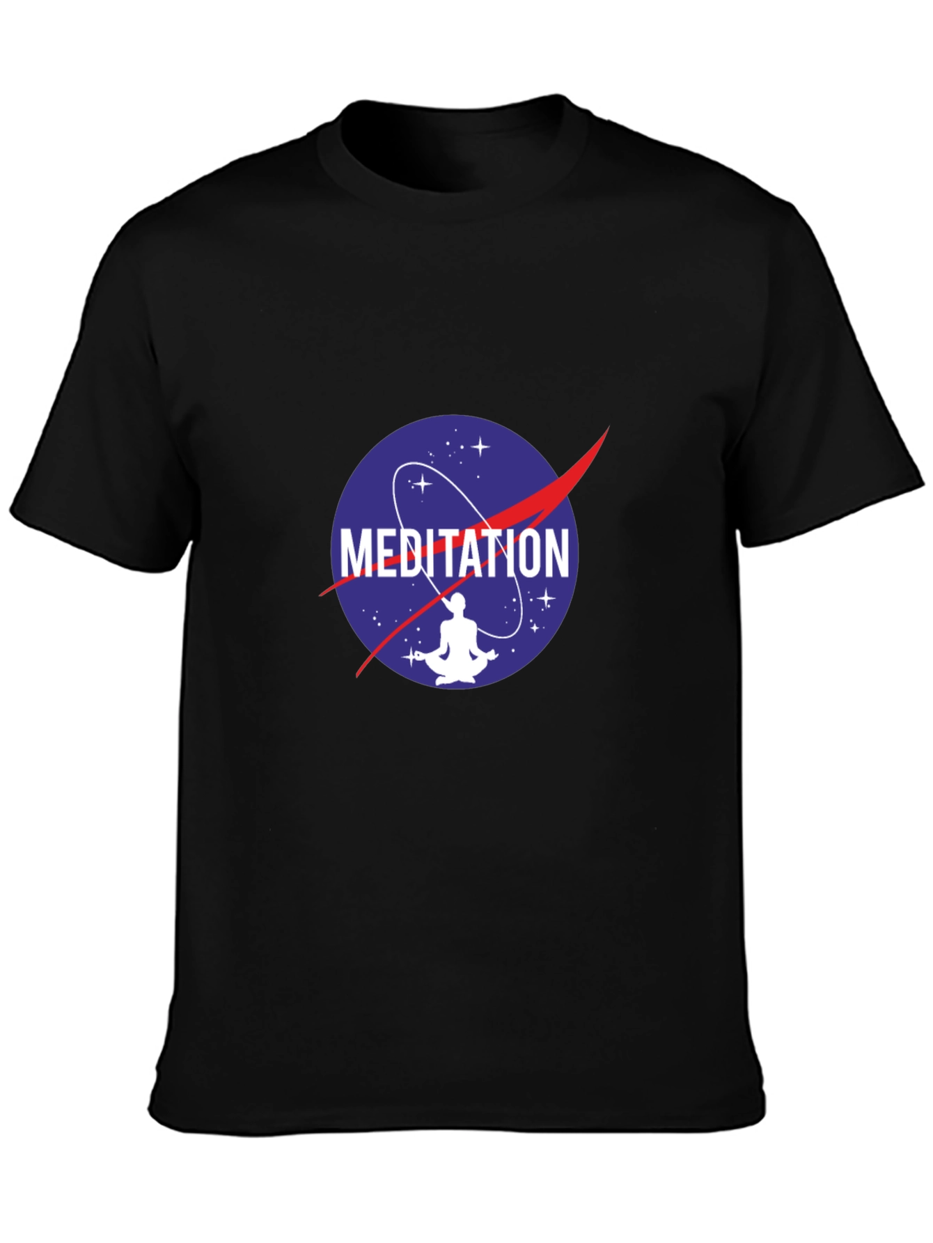 Meditation NASA Logo Black T-Shirt
