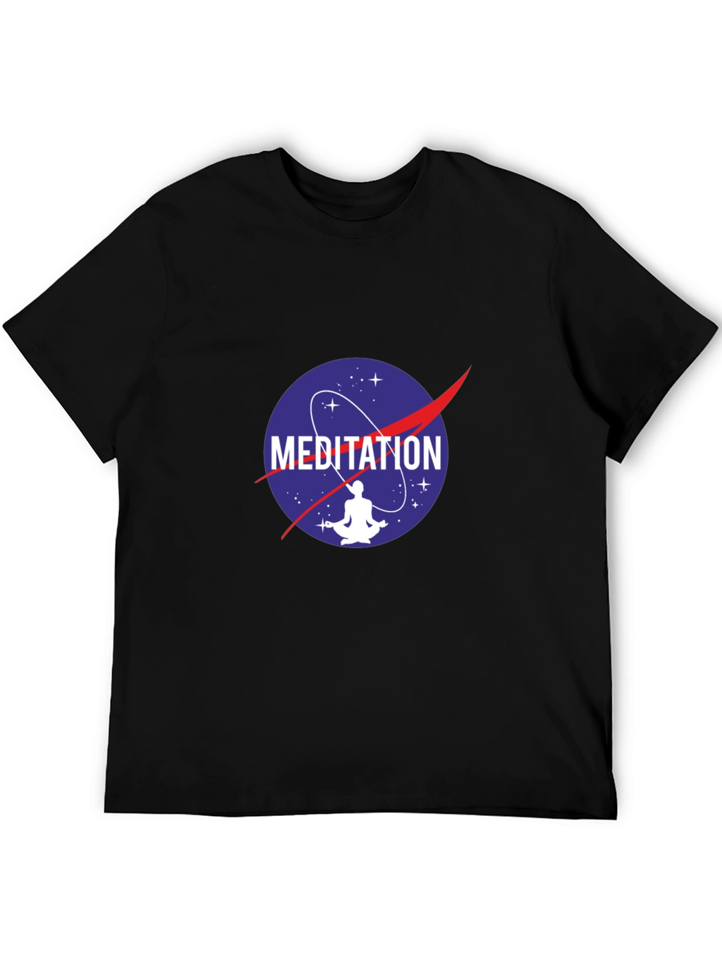 Meditation NASA Logo Black T-Shirt