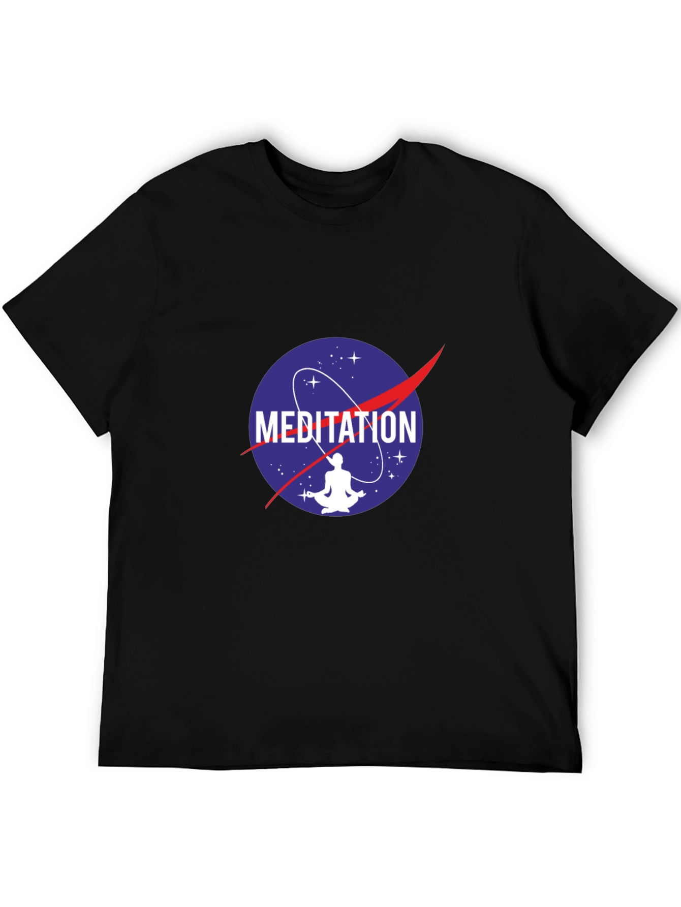 Meditation NASA Logo Black T-Shirt