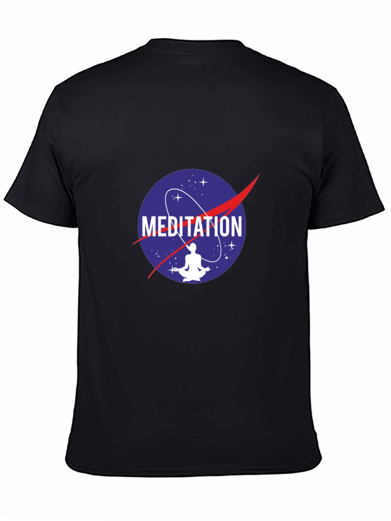 Meditation NASA Logo Black T-Shirt