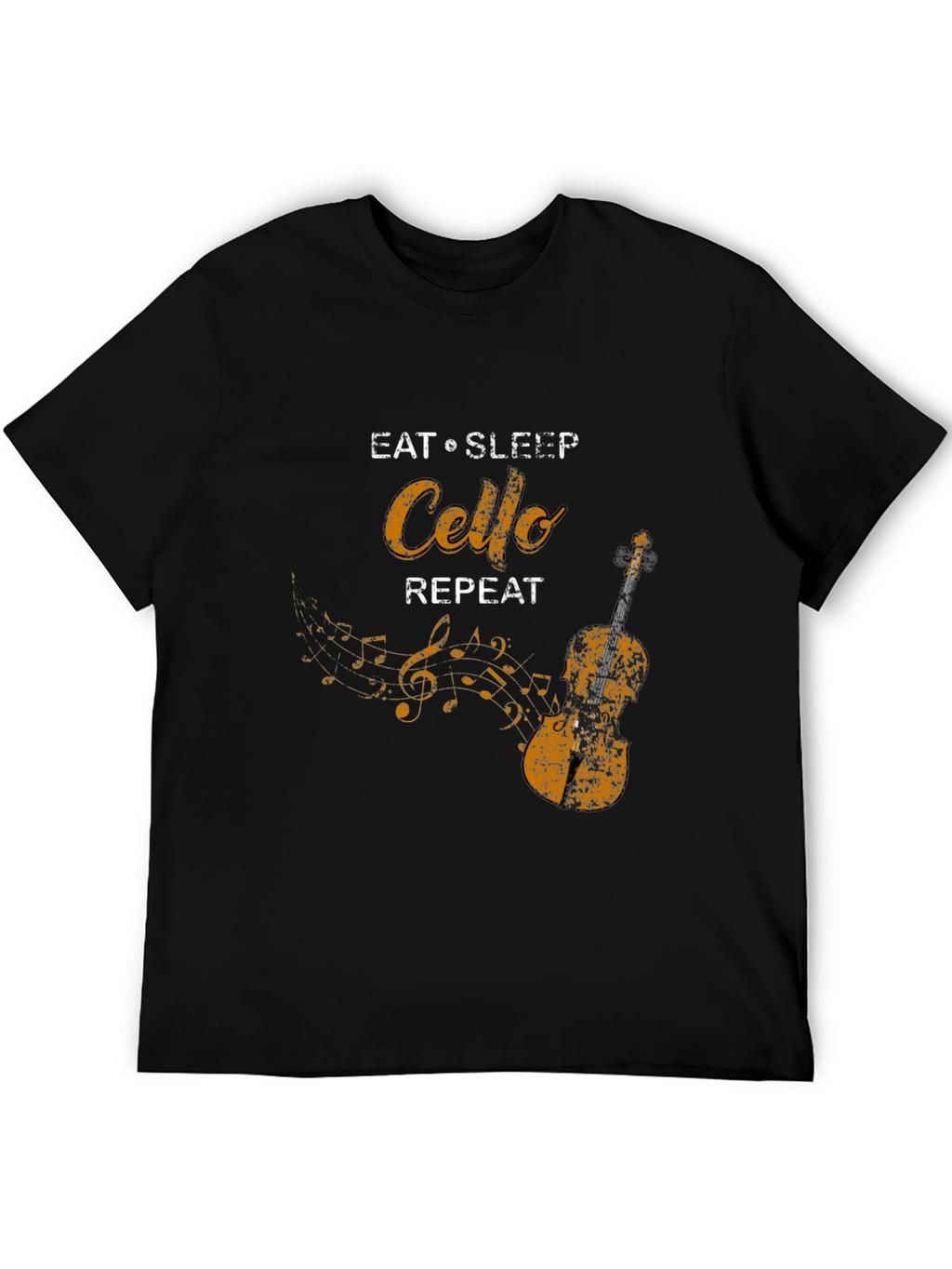 Eat Sleep Cello Repeat Black T-Shirt