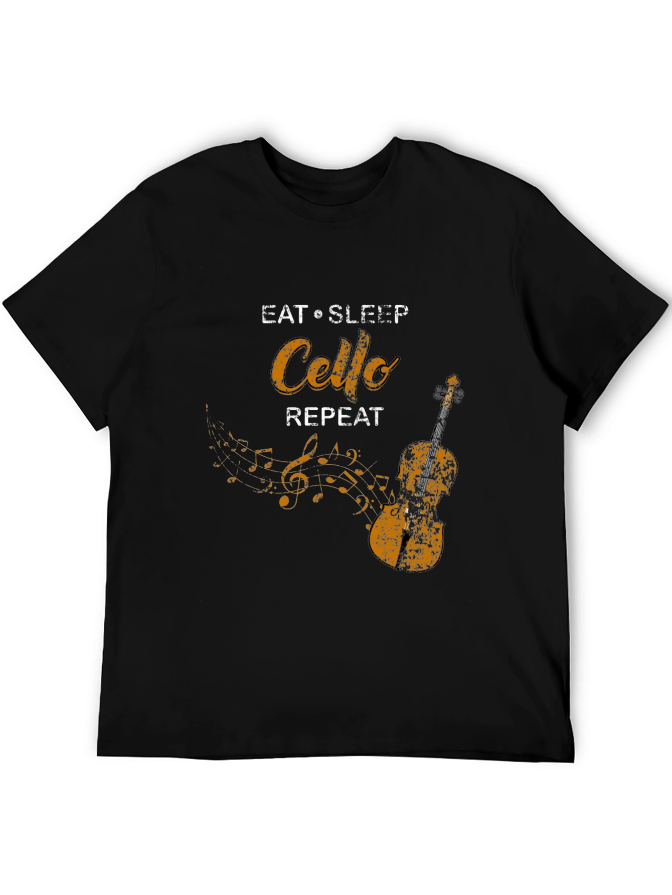 Eat Sleep Cello Repeat Black T-Shirt