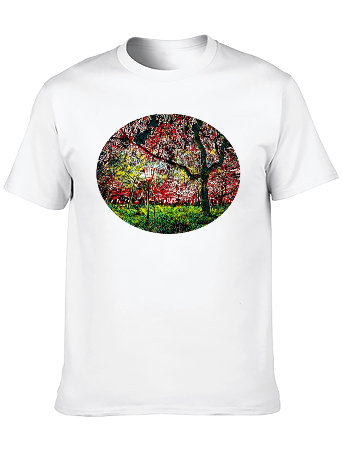 Cherry Blossom Lantern Black T-Shirt