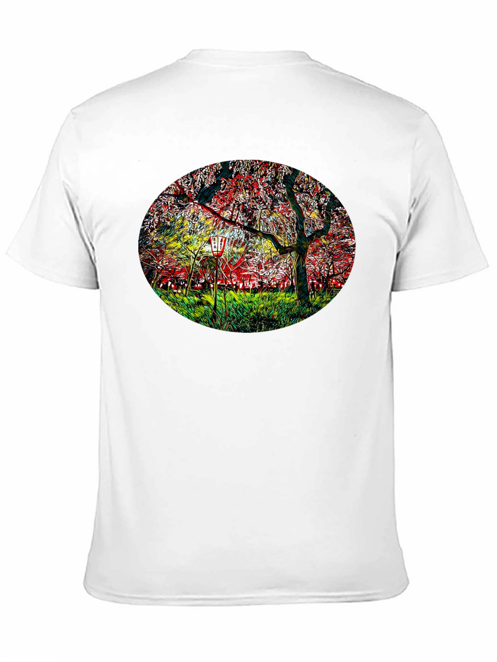 Cherry Blossom Lantern Black T-Shirt