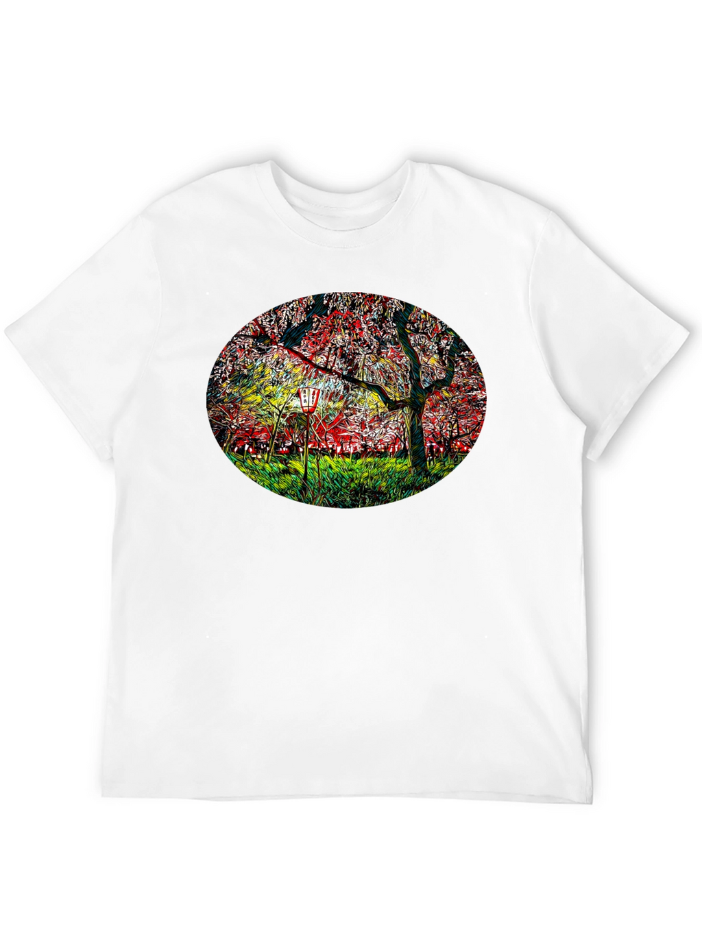 Cherry Blossom Lantern Black T-Shirt