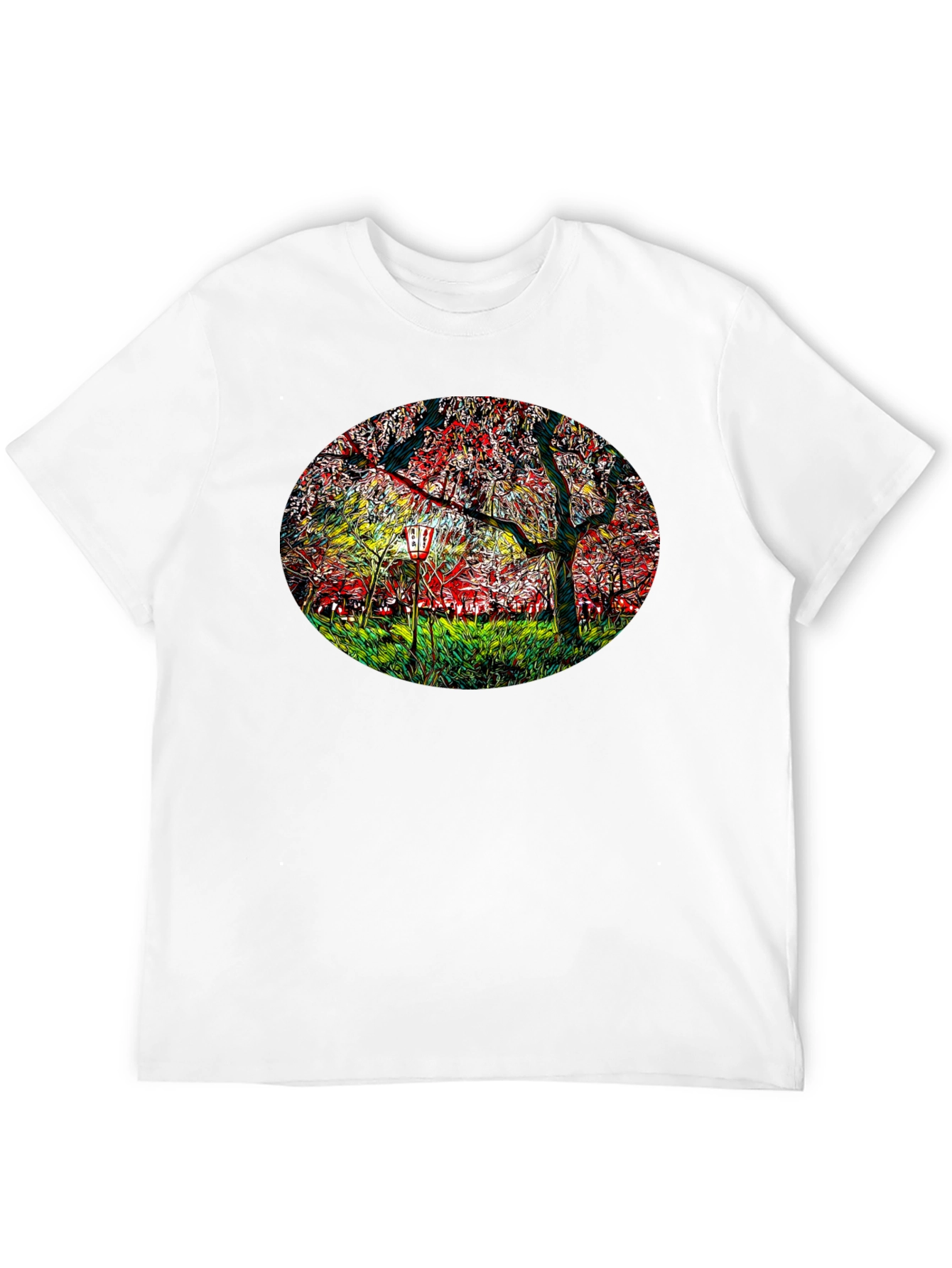 Cherry Blossom Lantern Black T-Shirt