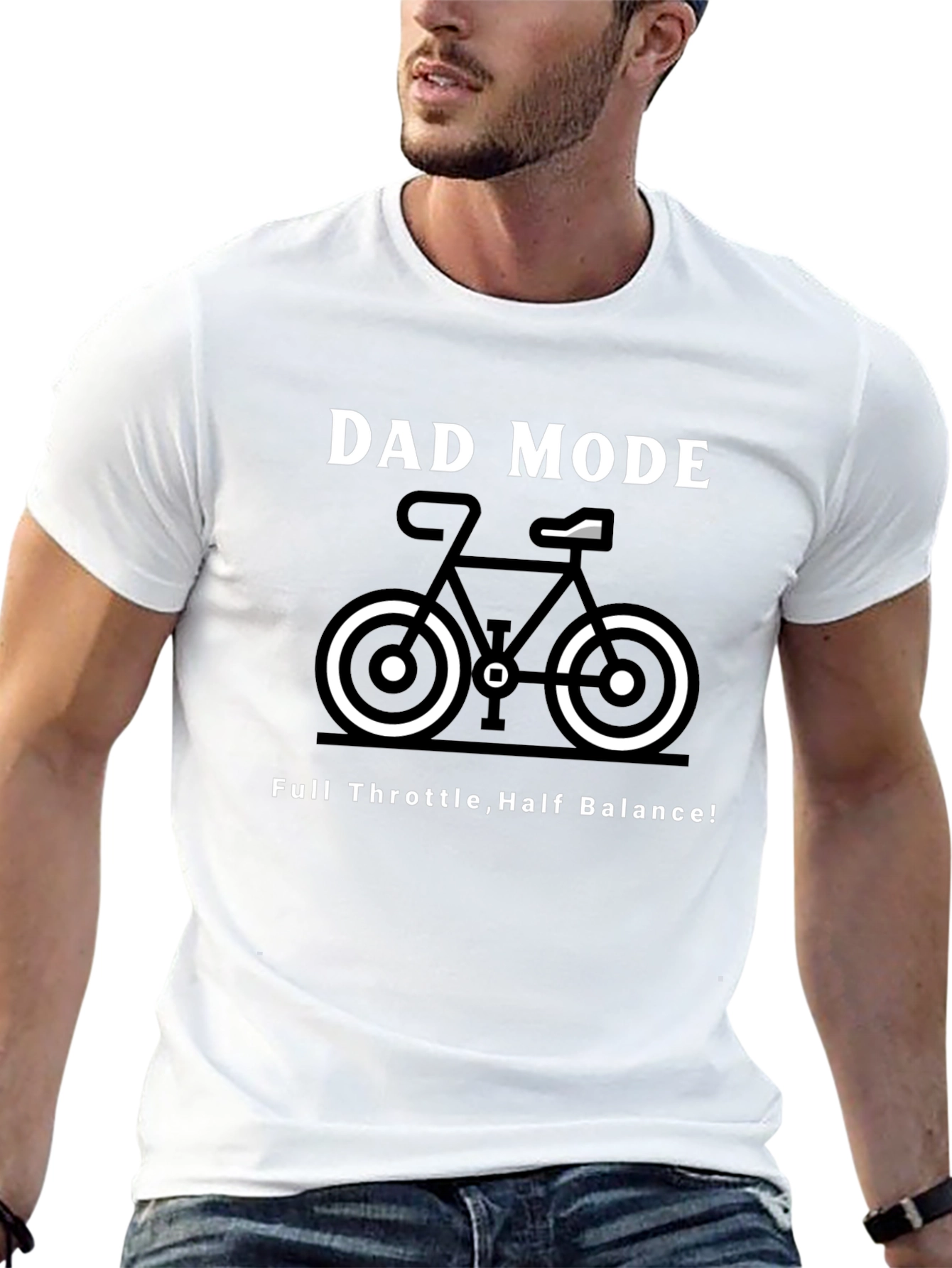 Dad Mode Bike Graphic Tee - Full Throttle Half Balance!