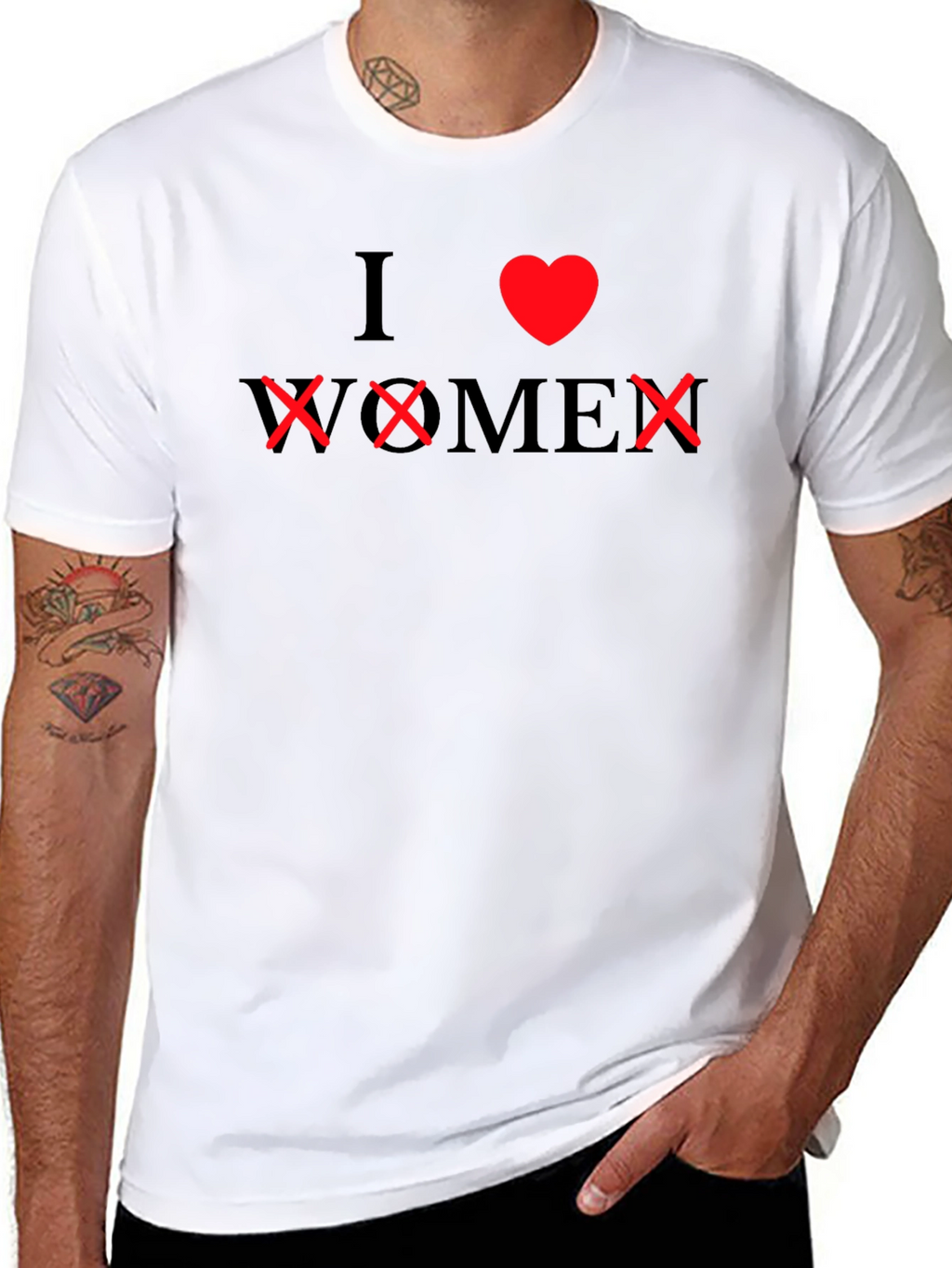 I Heart XX Men Black Graphic Tee Novelty