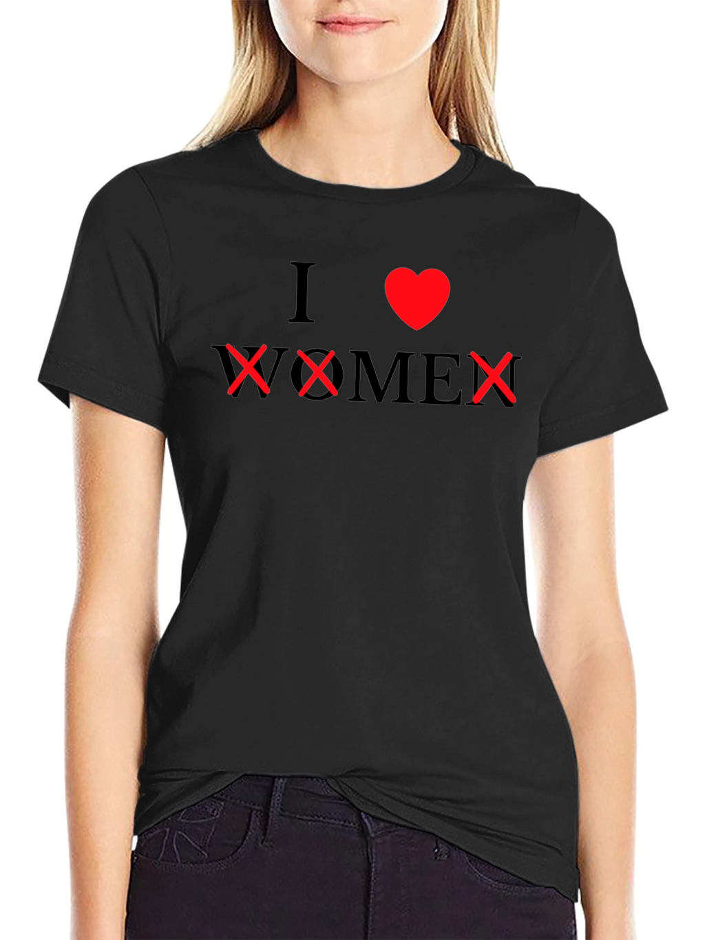 I Heart XX Men Black Graphic Tee Novelty