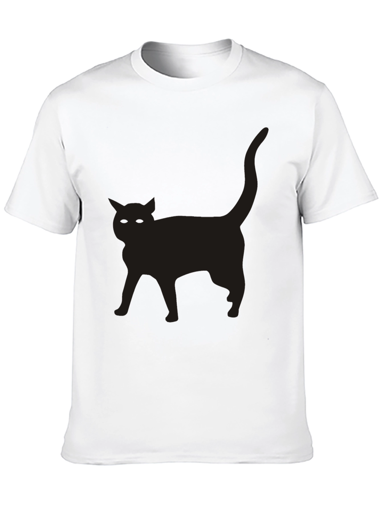 Black Cat Silhouette Graphic T-Shirt