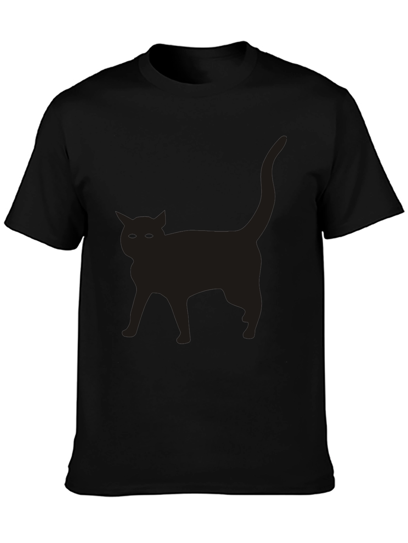 Black Cat Silhouette Graphic T-Shirt