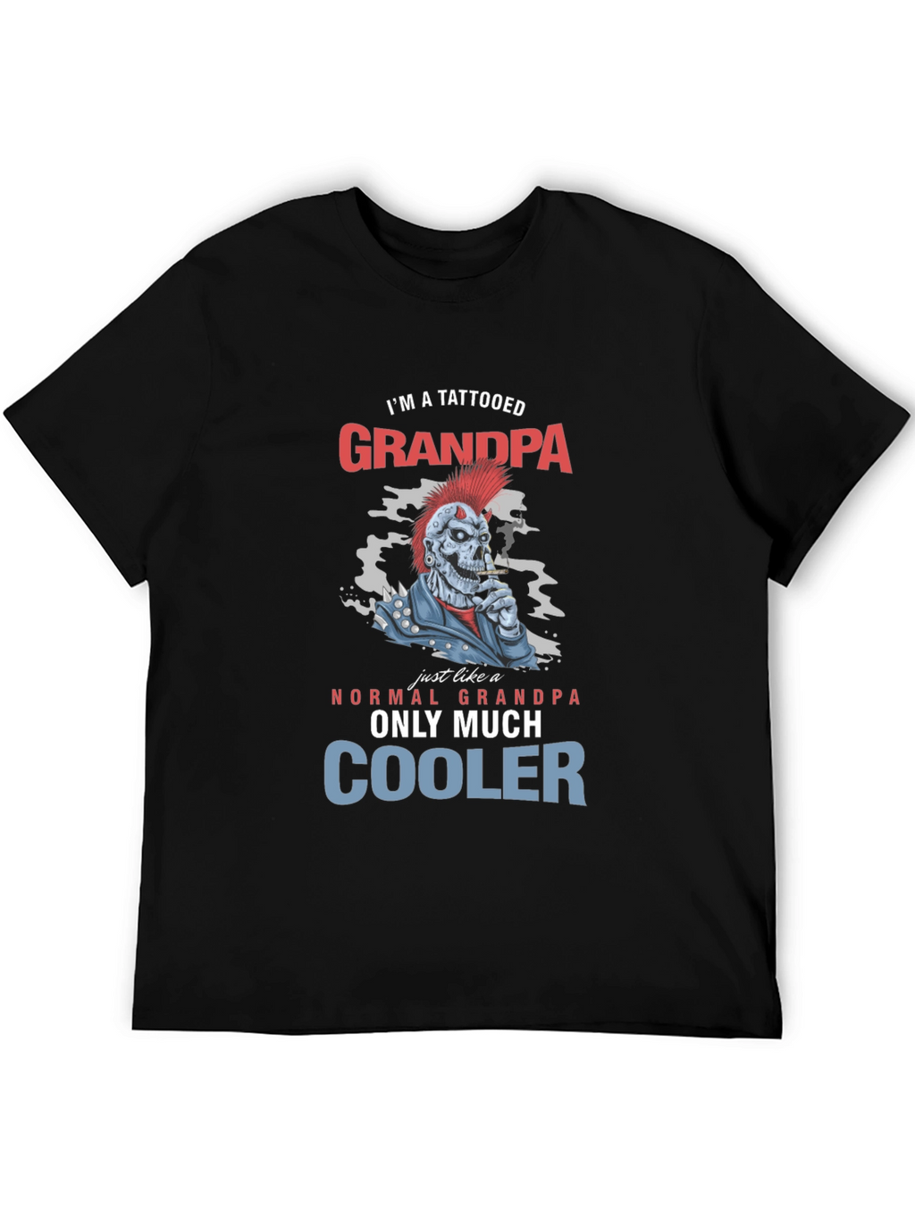 Tattooed Grandpa Graphic T-Shirt - Cool Skeleton Design