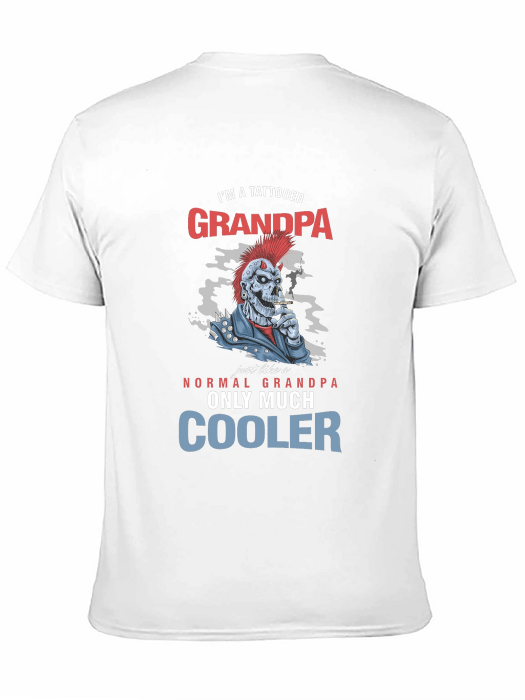 Tattooed Grandpa Graphic T-Shirt - Cool Skeleton Design