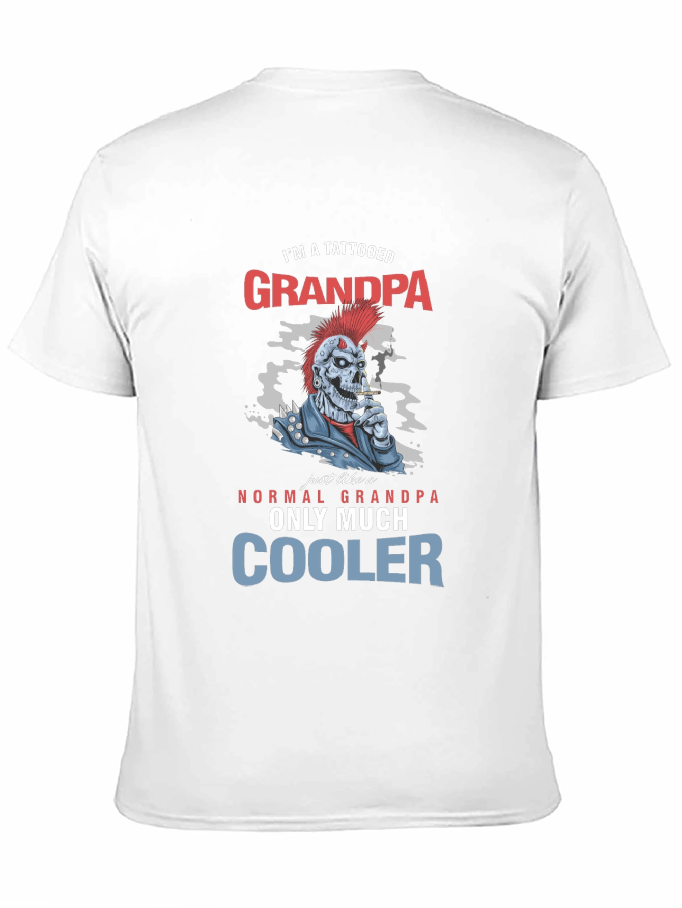 Tattooed Grandpa Graphic T-Shirt - Cool Skeleton Design