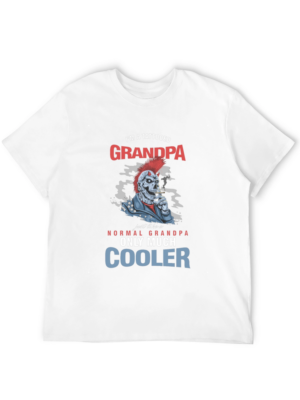 Tattooed Grandpa Graphic T-Shirt - Cool Skeleton Design
