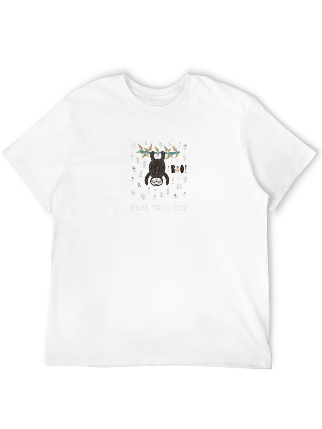 Relax Sloth Graphic Tee - Comfy Black Cotton T-Shirt