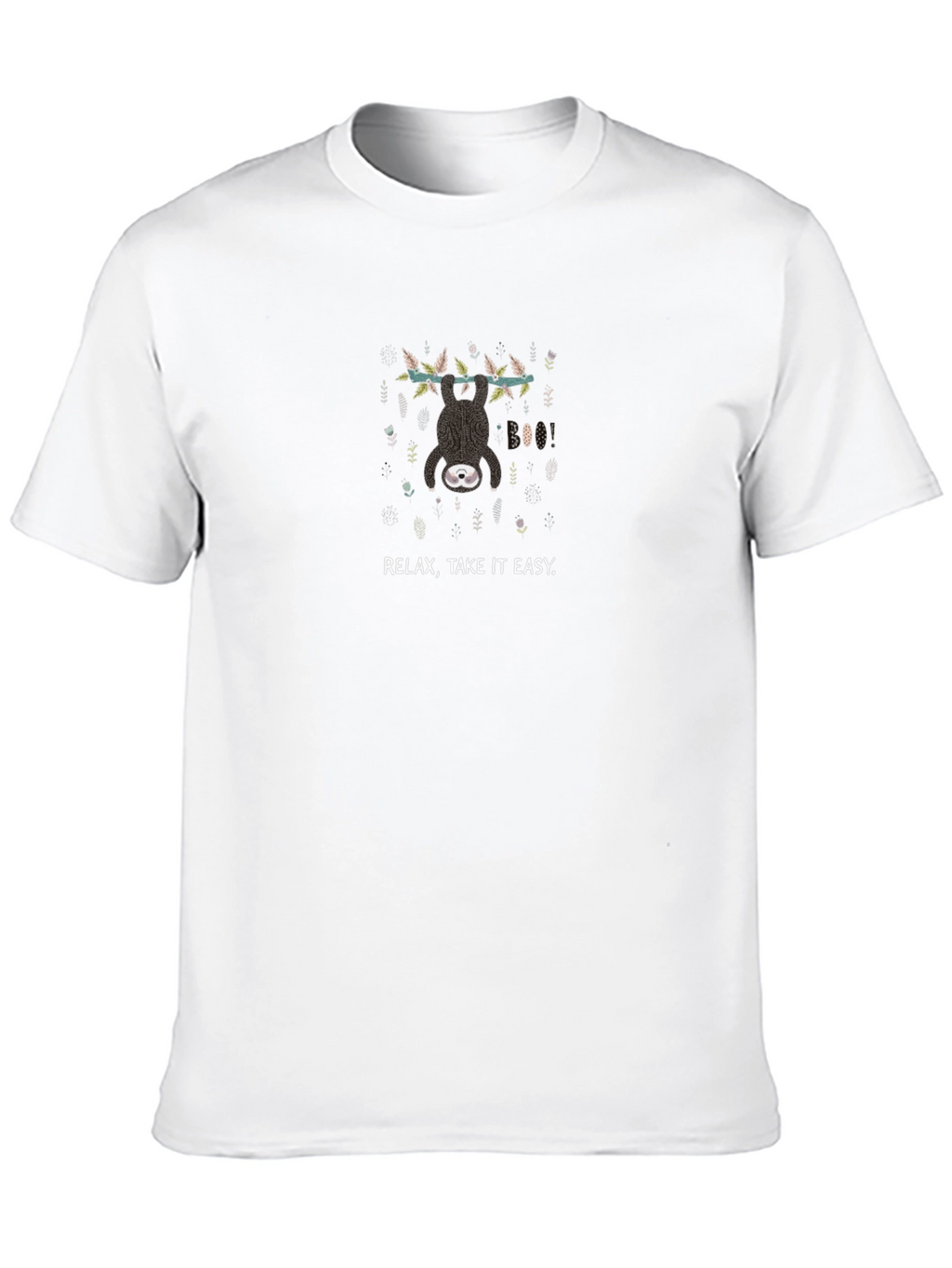 Relax Sloth Graphic Tee - Comfy Black Cotton T-Shirt
