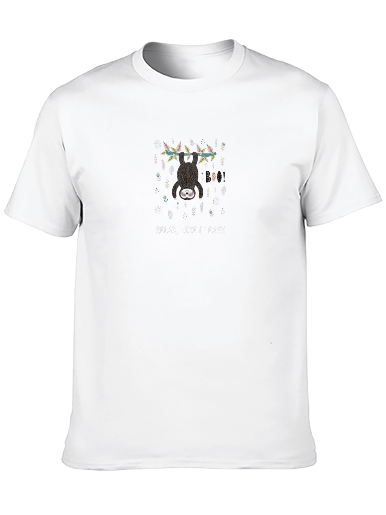 Relax Sloth Graphic Tee - Comfy Black Cotton T-Shirt