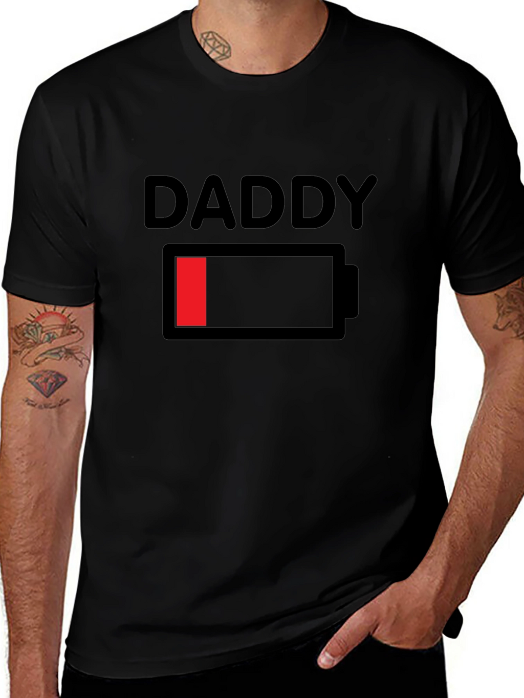 Daddy Low Battery Graphic T-Shirt - Black