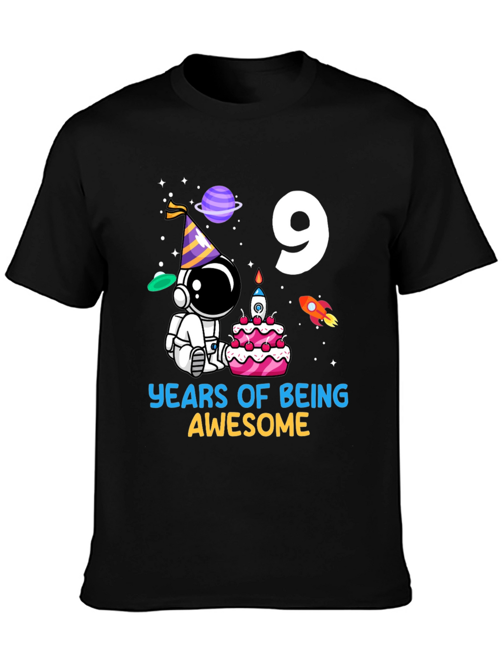 9th Birthday Astronaut T-Shirt - Years of Being Awesome!