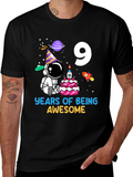 9th Birthday Astronaut T-Shirt - Years of Being Awesome!