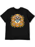 Cat Sunflower T-Shirt - Unique Graphic Tee