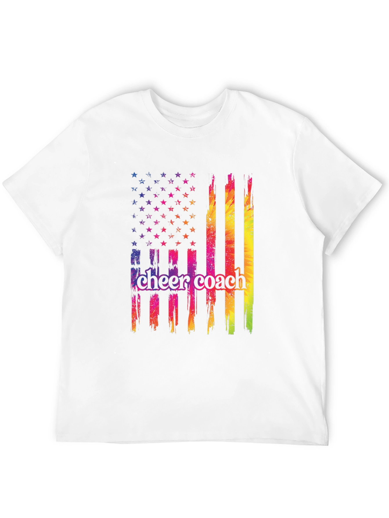 Cheer Coach Flag Graphic T-Shirt