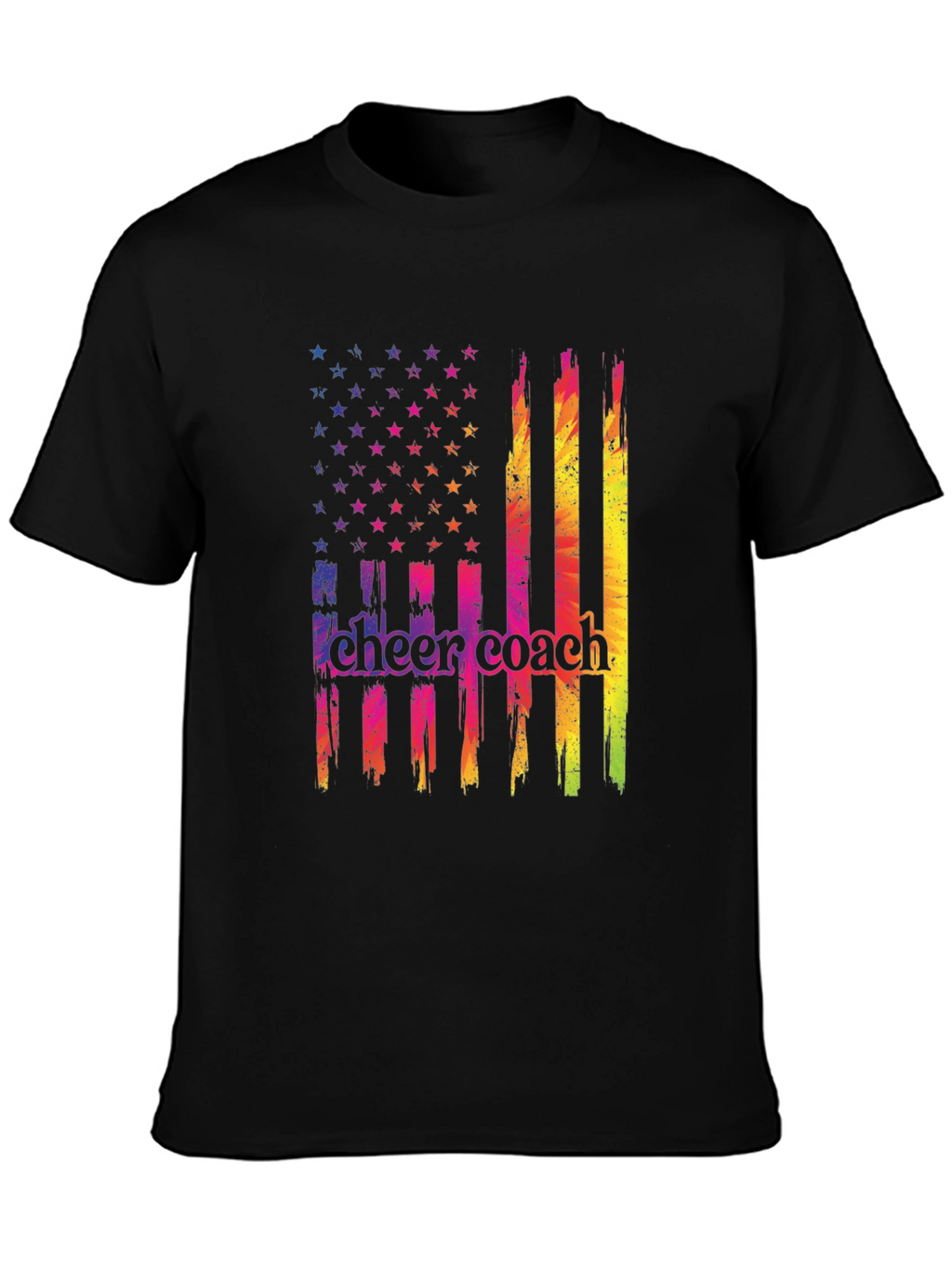 Cheer Coach Flag Graphic T-Shirt