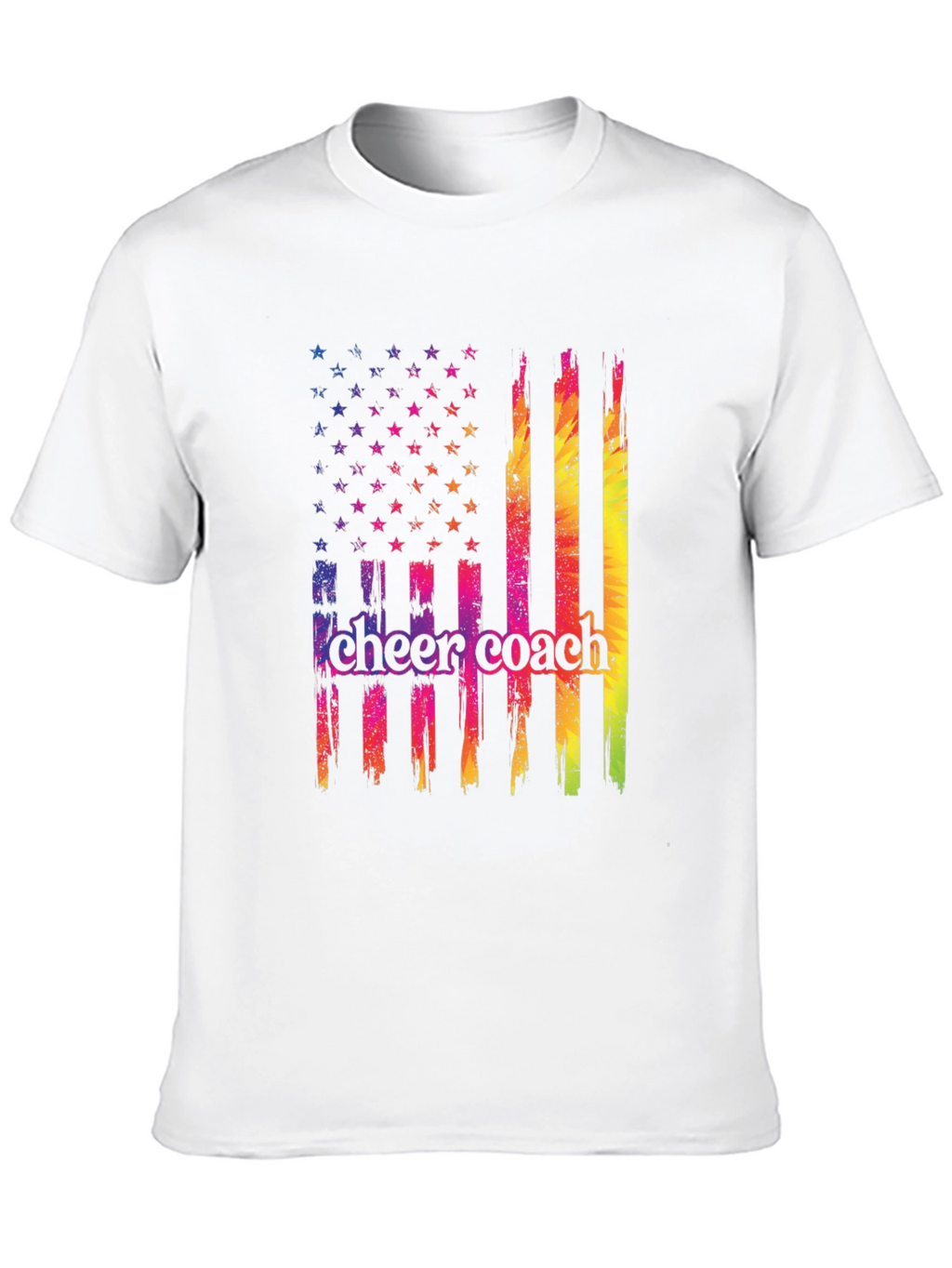 Cheer Coach Flag Graphic T-Shirt
