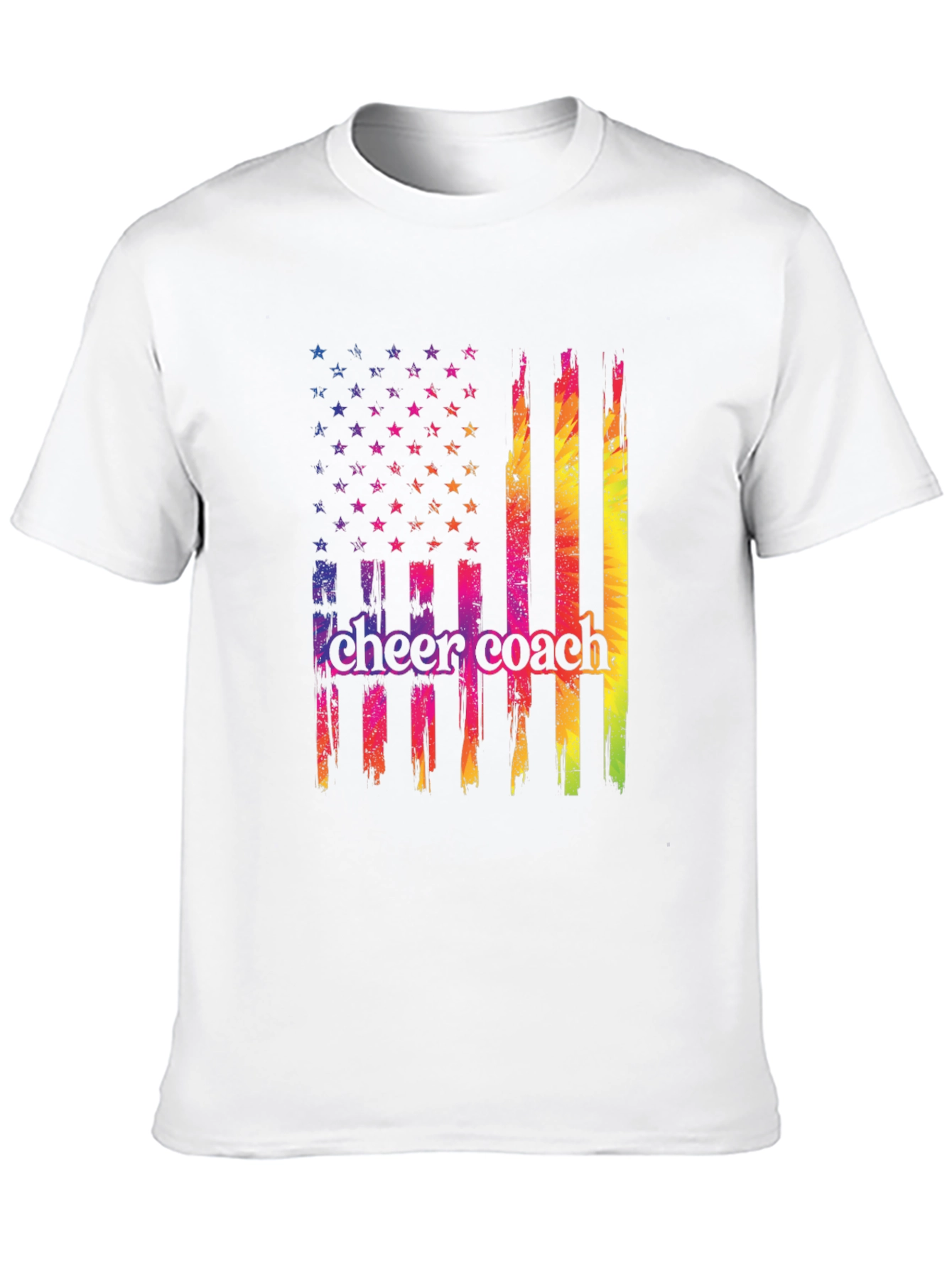 Cheer Coach Flag Graphic T-Shirt
