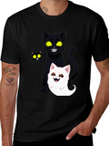 Halloween Cat Ghost Graphic T-Shirt