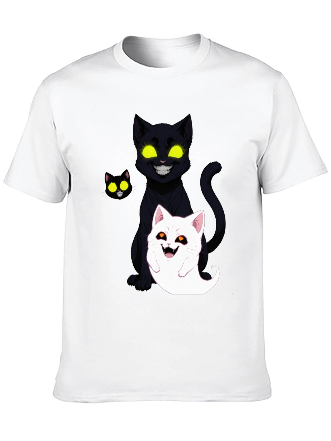 Halloween Cat Ghost Graphic T-Shirt