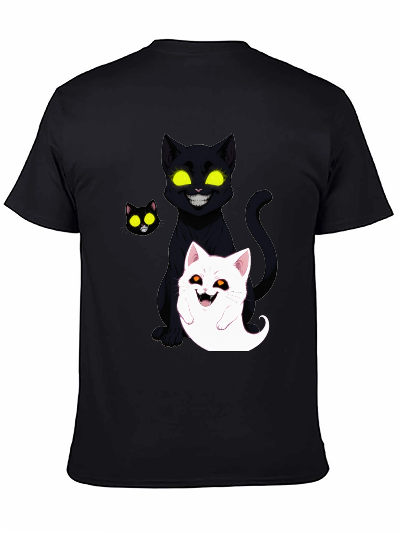 Halloween Cat Ghost Graphic T-Shirt