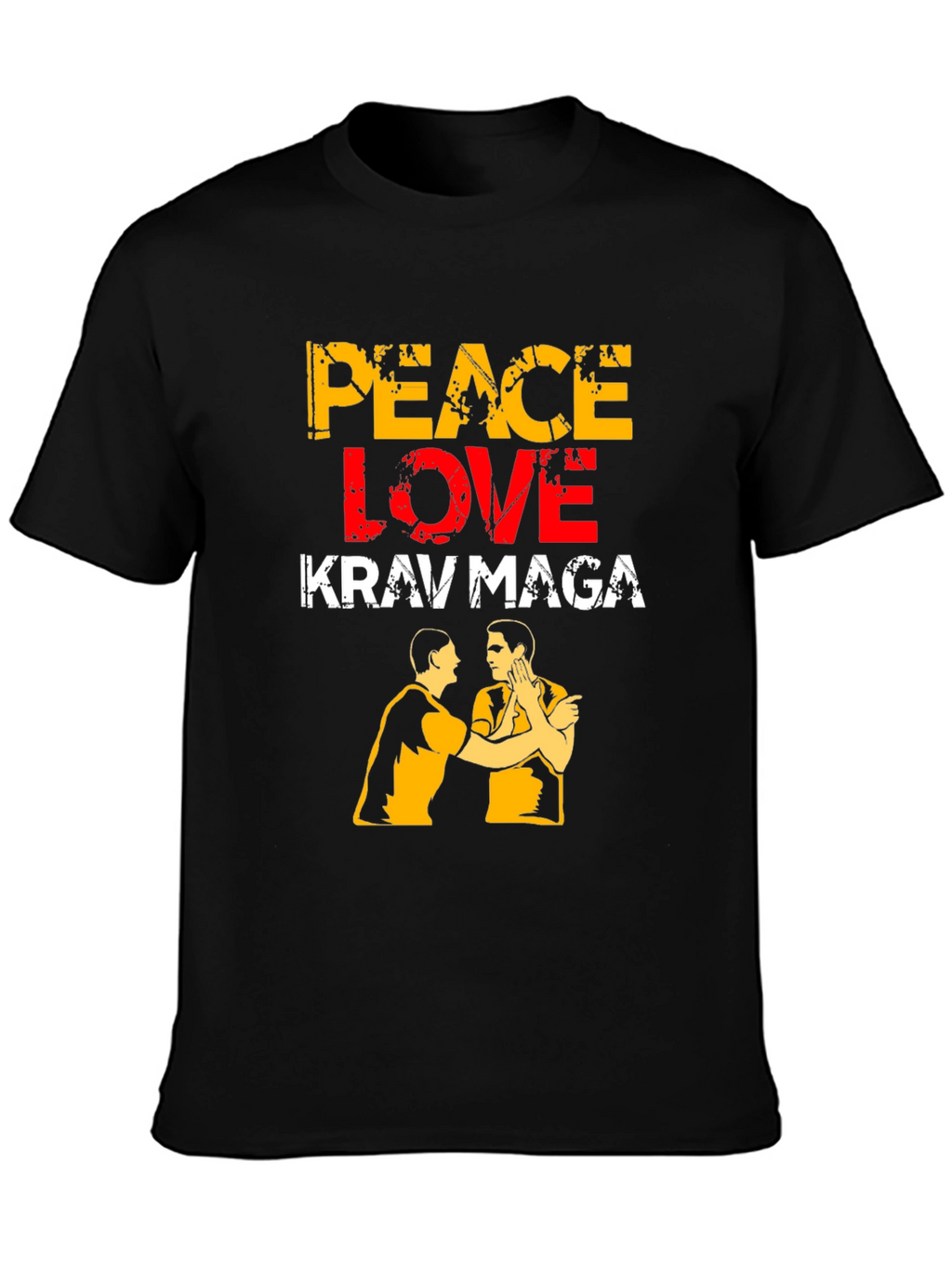 Peace Love Krav Maga T-Shirt Black Martial Arts Tee