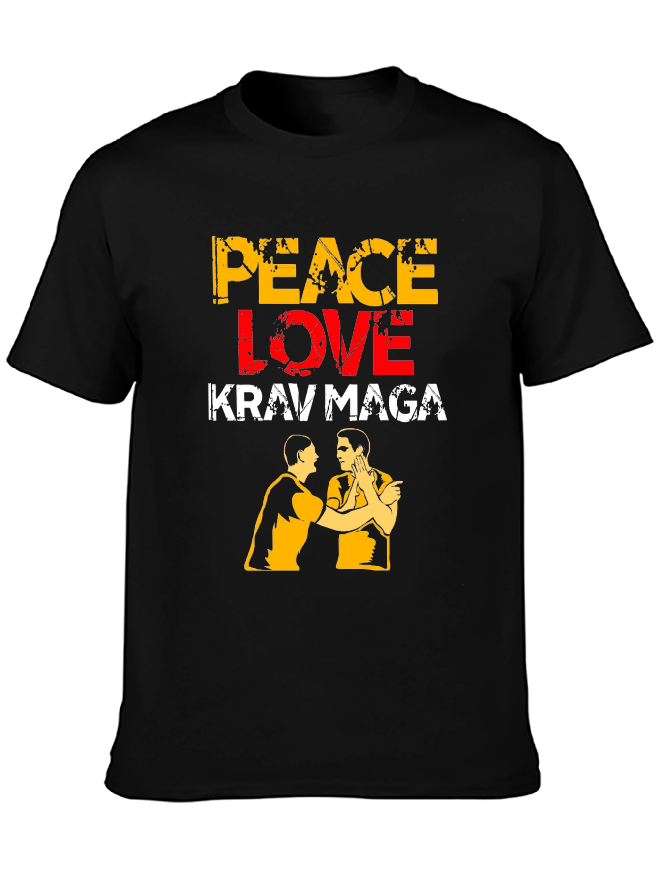 Peace Love Krav Maga T-Shirt Black Martial Arts Tee