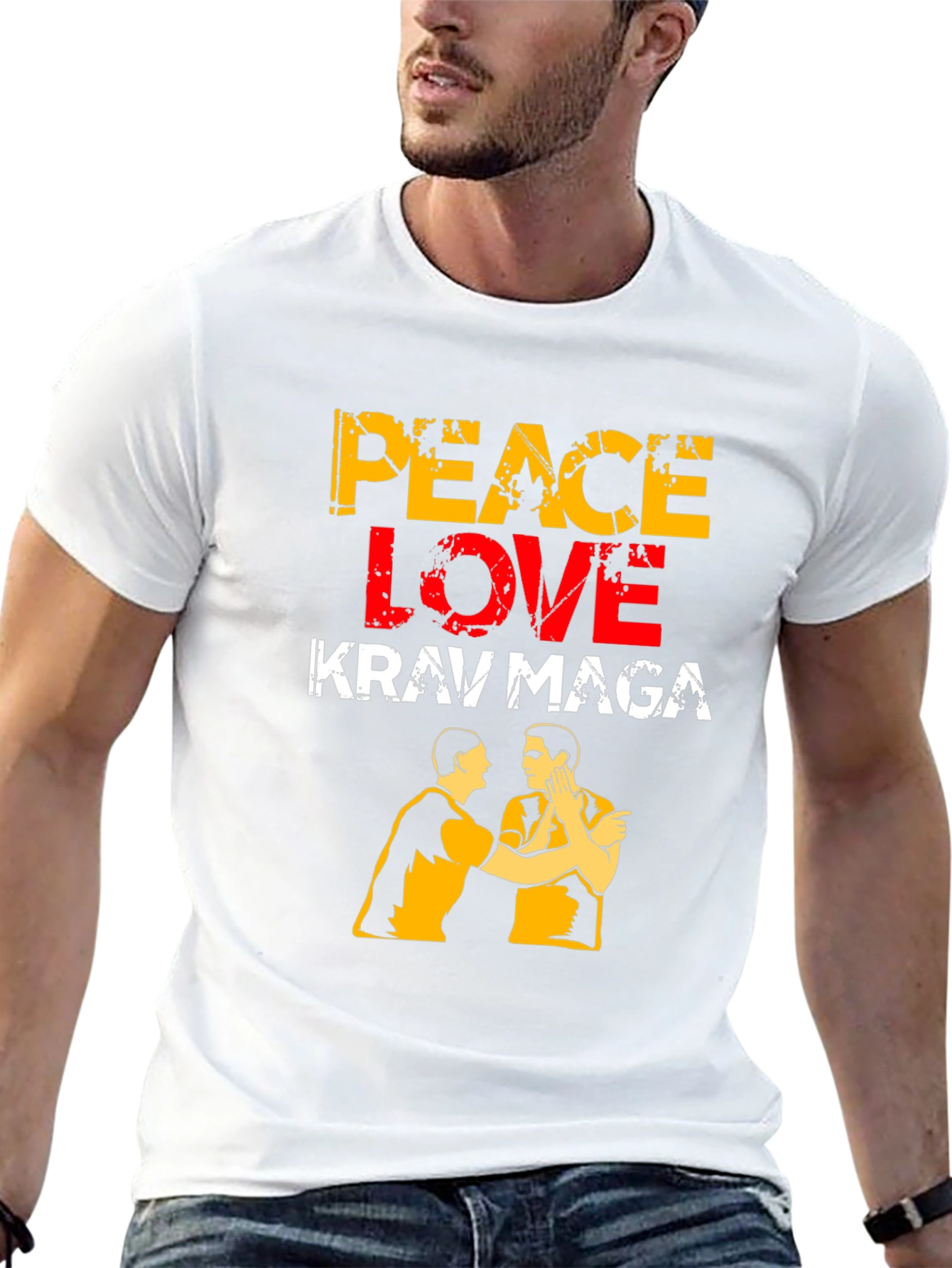 Peace Love Krav Maga T-Shirt Black Martial Arts Tee