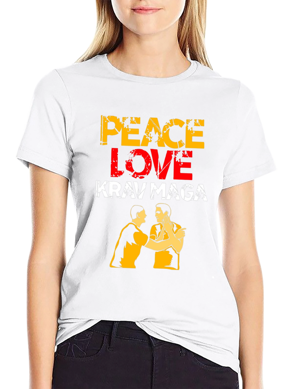 Peace Love Krav Maga T-Shirt Black Martial Arts Tee