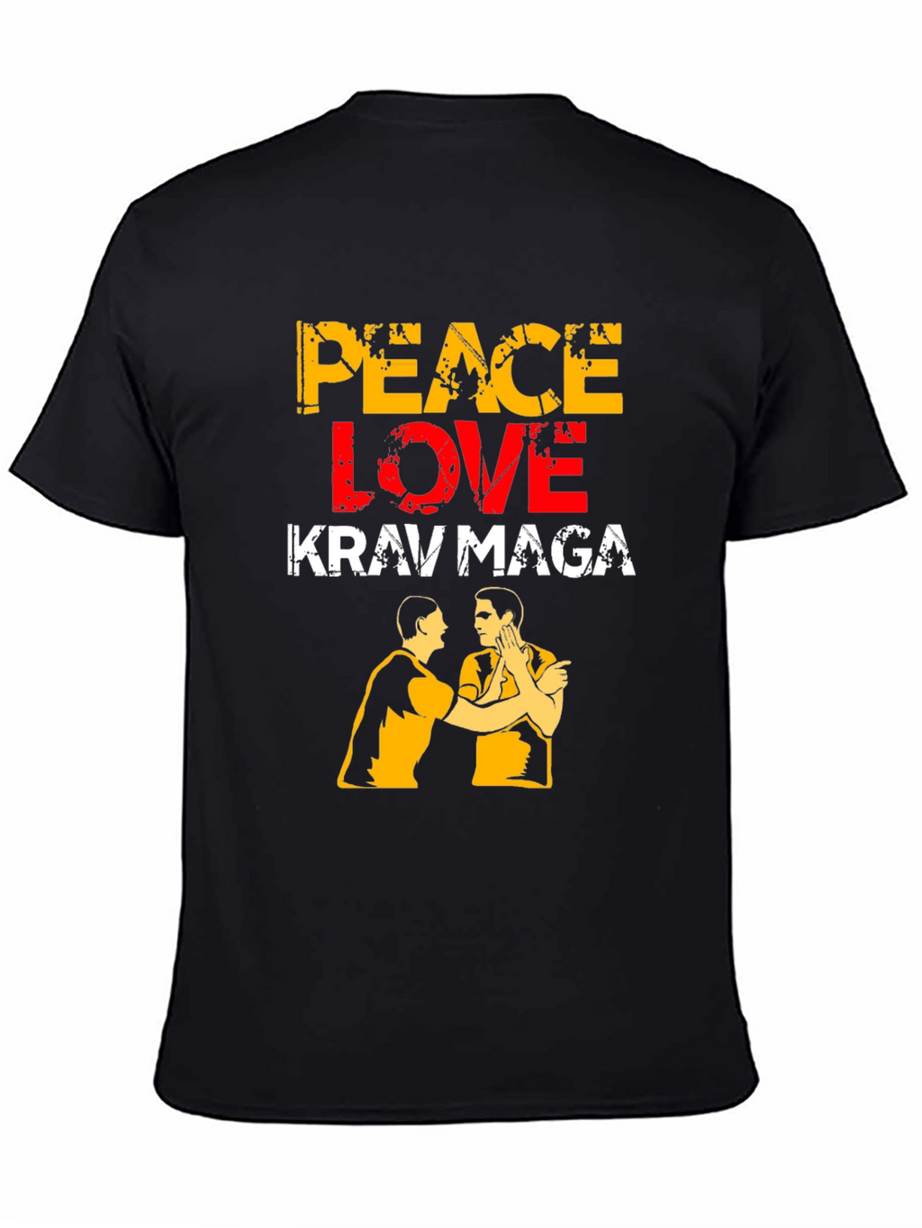 Peace Love Krav Maga T-Shirt Black Martial Arts Tee